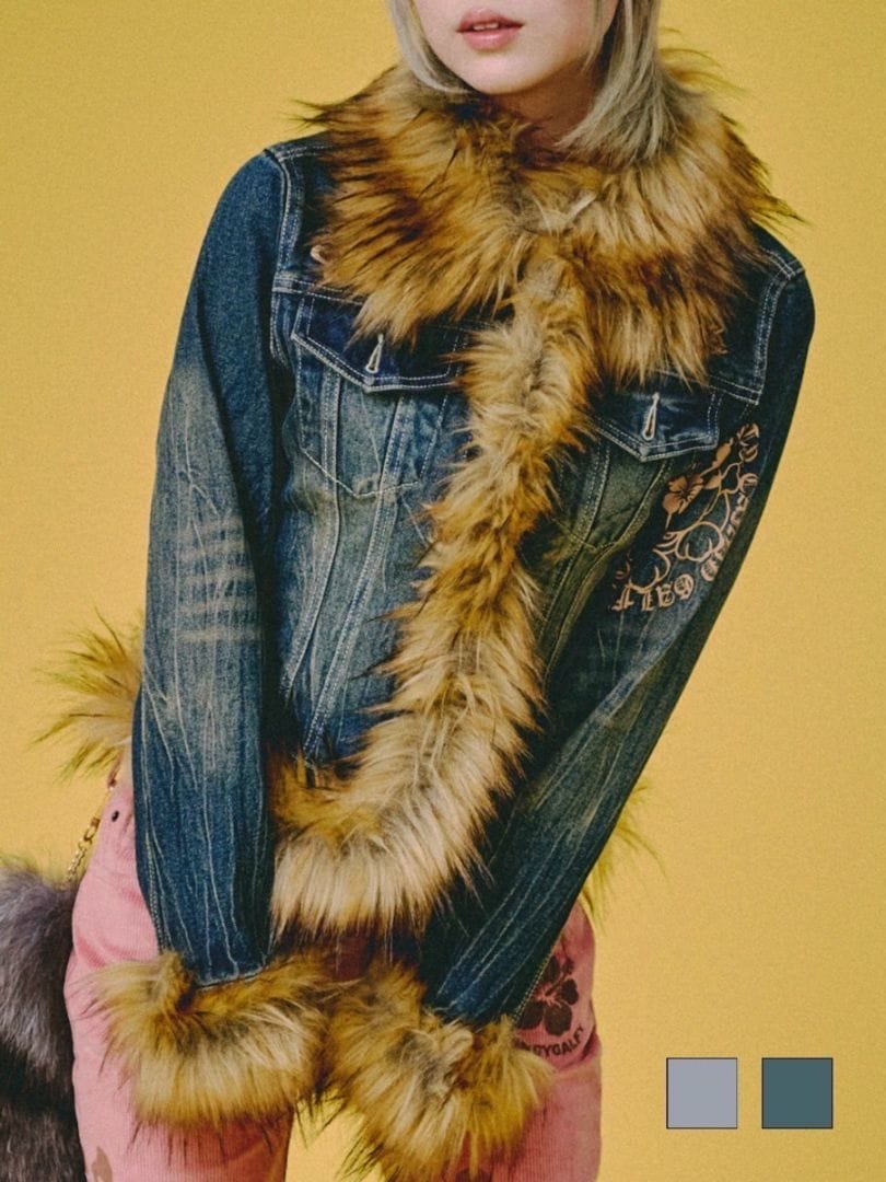 【GALFY】ぎゃるちゃんファーデニムJKT