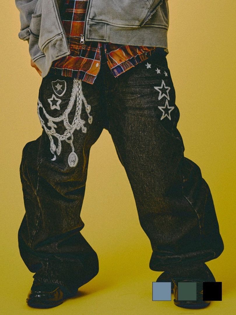 【GALFY】ジャラジャラギャル男デニム