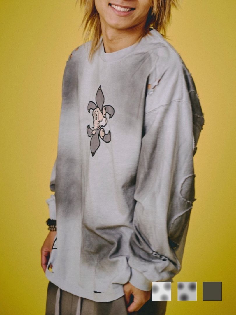 【GALFY】ぼろぼろロゴ百合の紋ロンTee