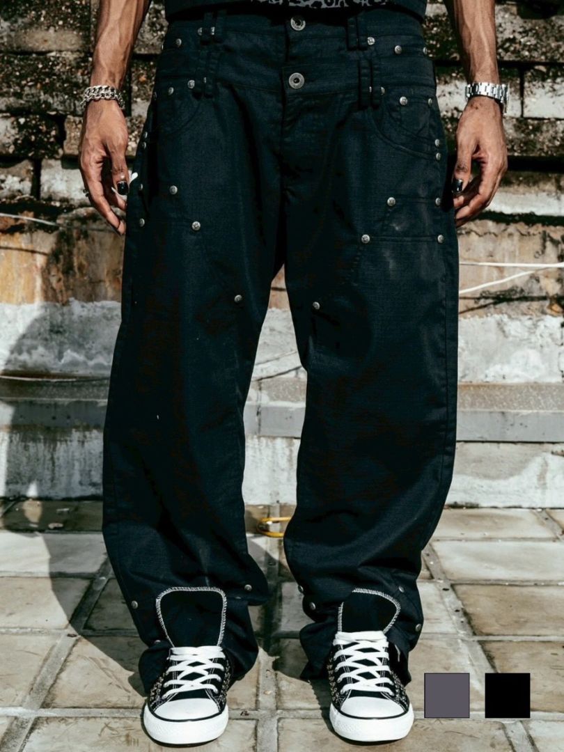 【Thought We Friends】Gideon Baggy Denims with Embroidery & Studs