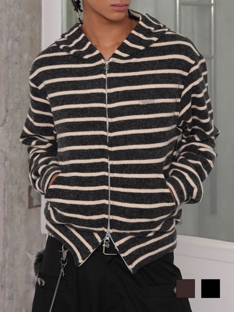 11/3 20:00発売【ESC STUDIO】Cozy fuzzy zip-up hoodie