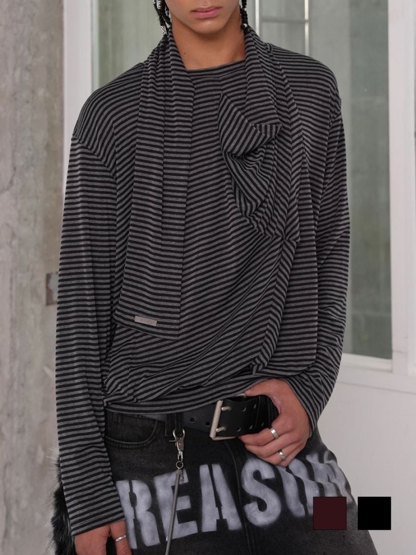 11/3 20:00発売【ESC STUDIO】Drape Scarf T-shirt