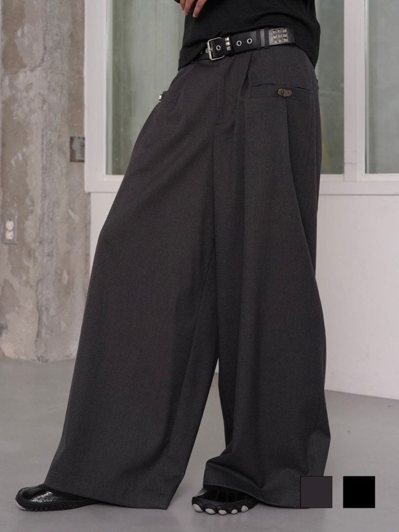 11/3 20:00発売【ESC STUDIO】Bag buckle detail wide pants