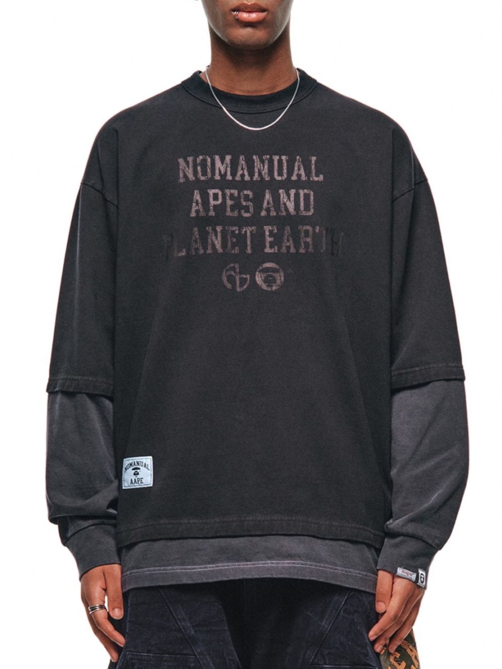 【AAPE X NOMANUAL】AAPE X NOMANUAL LONG SLEEVE TEE