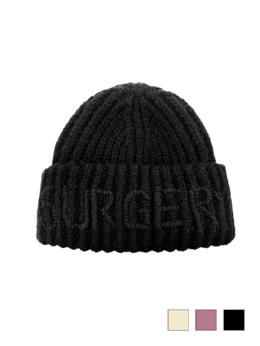11/13 20:00発売【SURGERY】surgery hand stitch embroidery logo beanie / 【サージェリー】サージェリー ハンド ステッチ エンブロイダリー ロゴ ビーニー