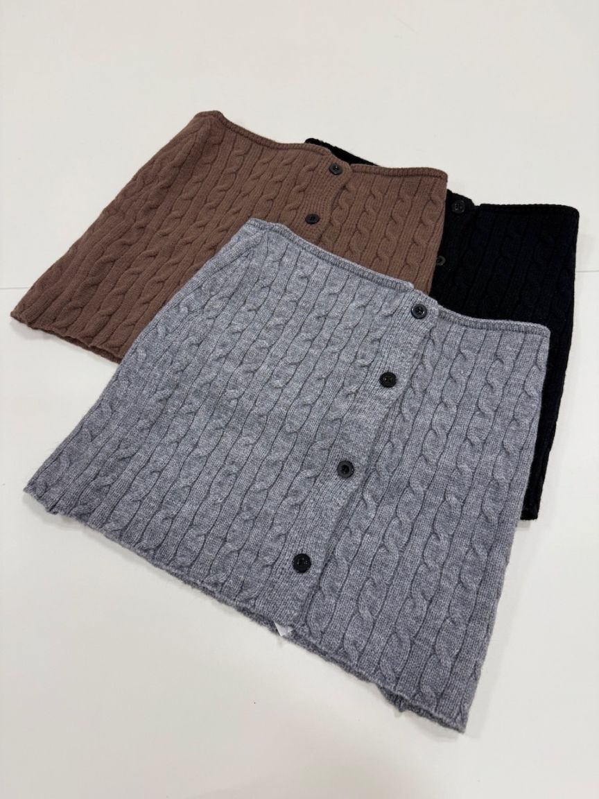 受注制【Nerd out XU】knit layered skirt / 【ナードアウトエックスユー】ニットレイヤードスカート (3color)