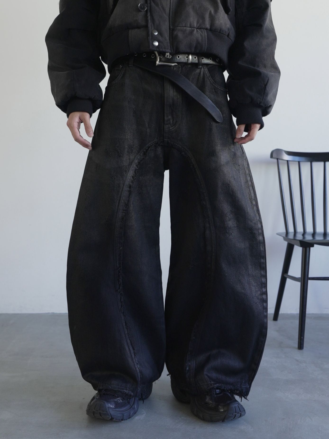 CHIKASHITSU PLUS HIGH】Washed coating denim pants | OUR BRAND