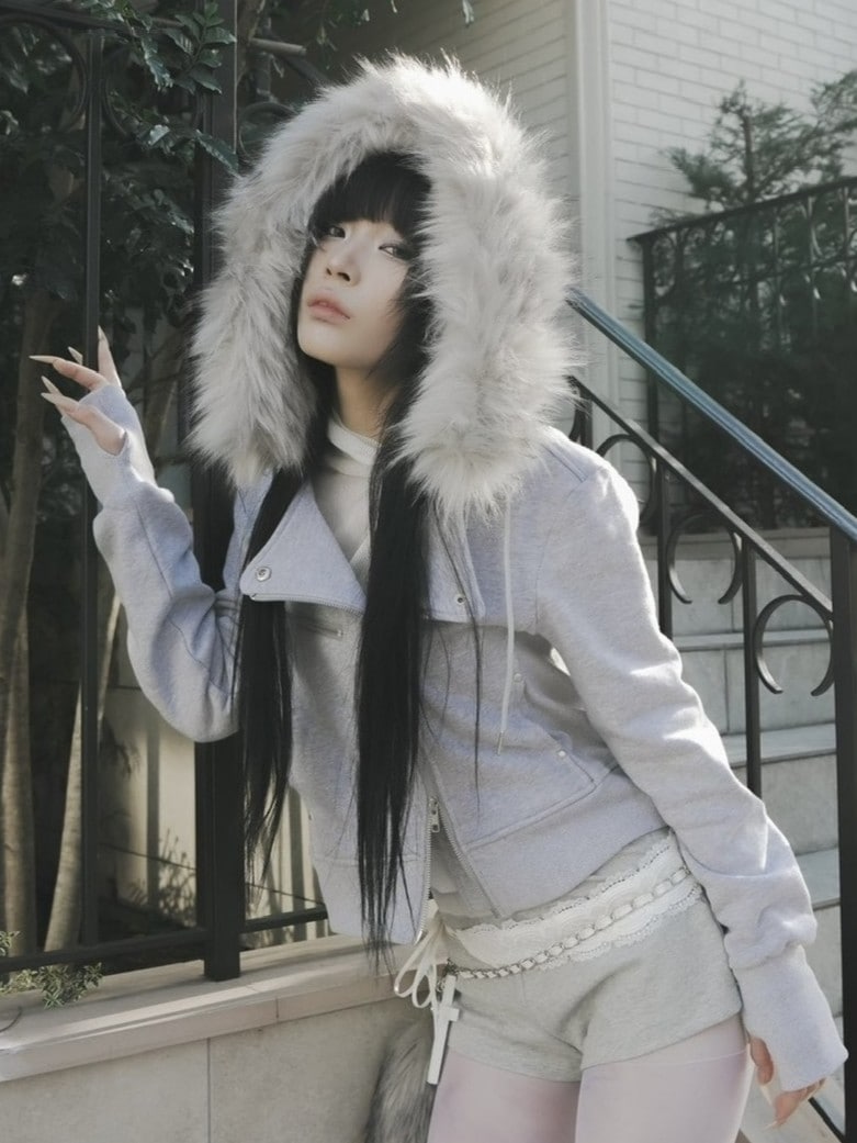 12/20 20:00発売【NOT KNOWING】RIDER FUR HOOD ZIP UP /【ノットノー