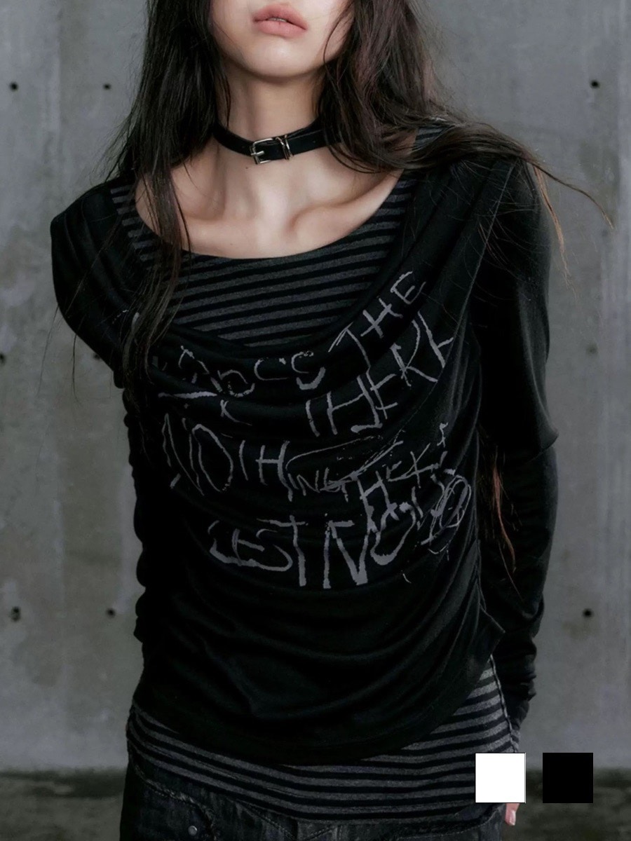 【Cest Nous】Border Patchwork T-Shirt