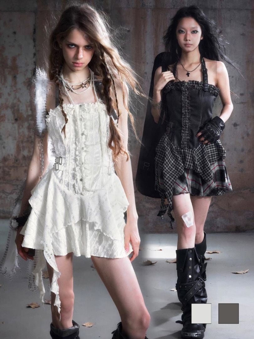 【Cest Nous】Belted Halter Dress / 【セヌー】ベルトホルターフリルワンピース