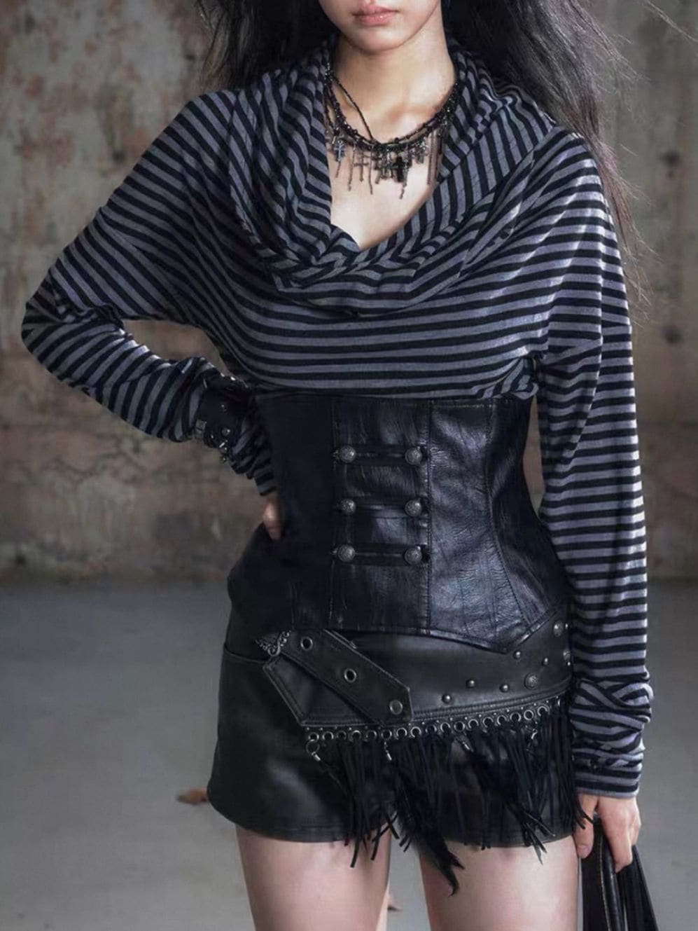 CEST NOUS （セヌー）ミニスカート 中国ブランド ベルト付き y2k CEST