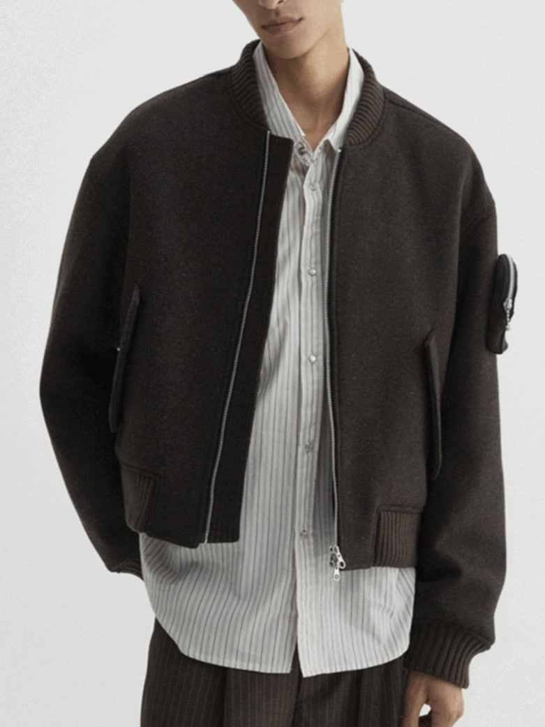 【DNSR】Pocket Wool Herringbone MA-1