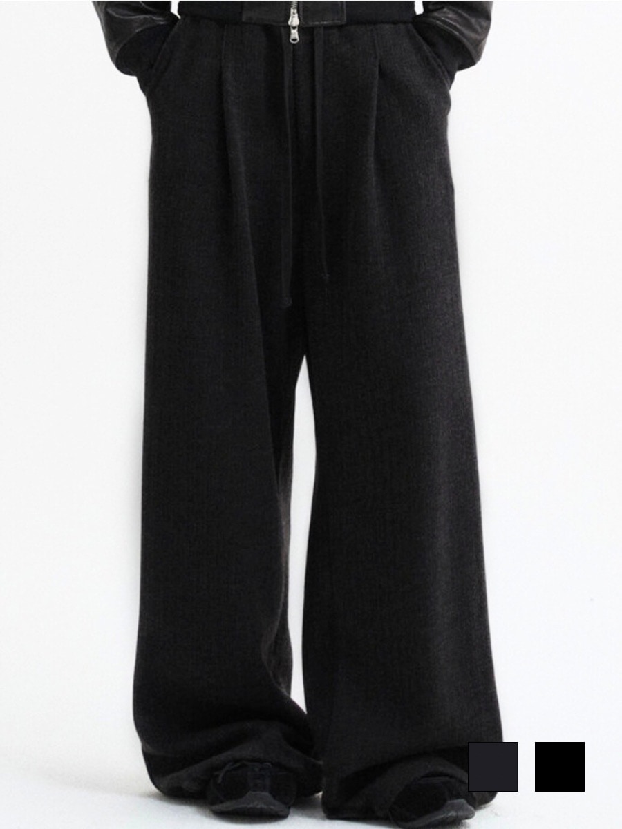 パンツ DNSR Folding wide slacks black DNSR】Knitted Banding Wide Pants | OUR BRAND,DNSR | PRESSING WEB SHOP
