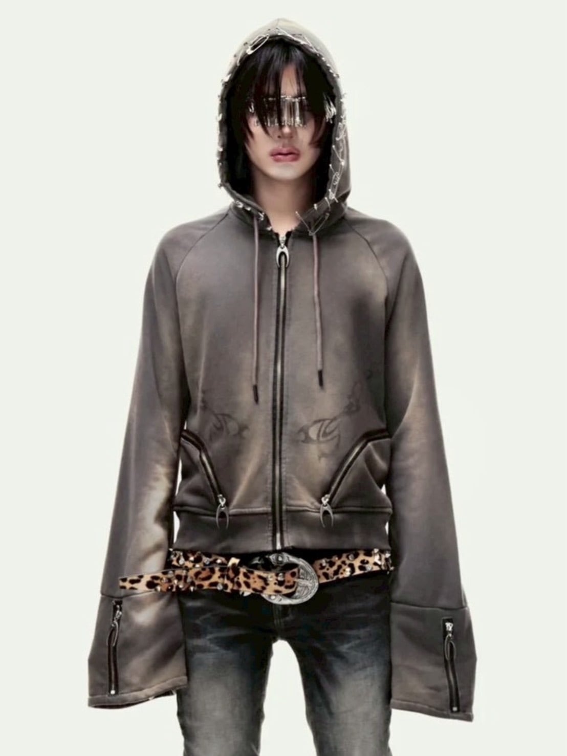 12/8 21:00 発売【Cozy world Wide】Cozy waxed brown zip up hoodie