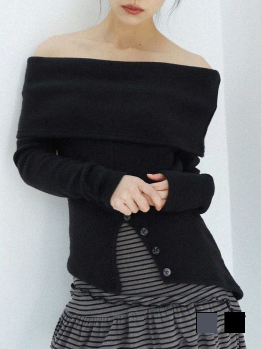 【Uglyshadow】BURTON KNIT OFF-SHOULDER
