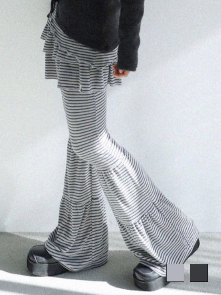 【Uglyshadow】CANCAN STRIPE SKIRT PANTS