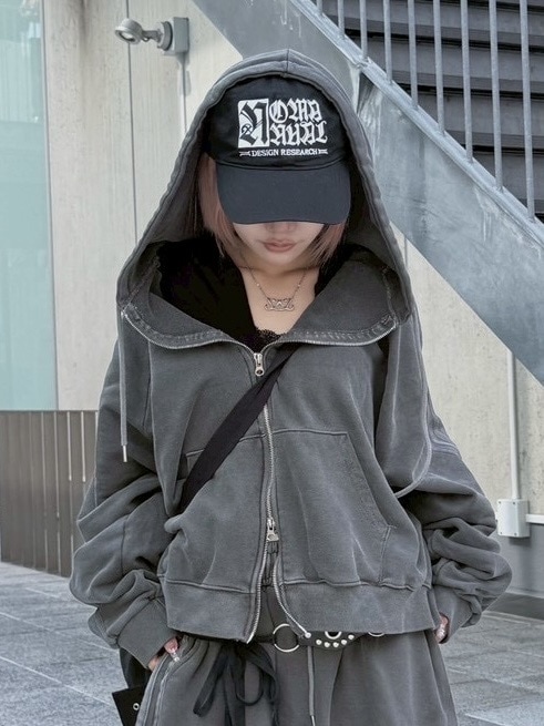 受注制【nmtc +】side line pigment zip up hoodie (2color)