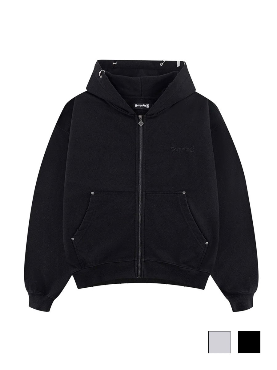 WEST. フード付きパーカー Zipper Hoodie SUPPLIER（サプライヤー） パーカー フーディー｜2-Tone Rhinestone
