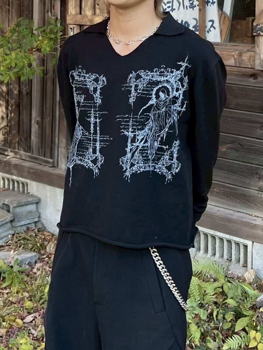 受注制【RENOL】v neck knit polo