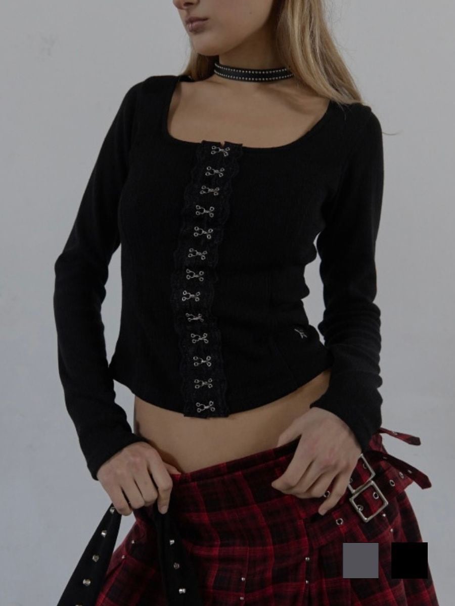 【SETUP‐EXE】HOOK LONG SLEEVE TOP / 【セットアップエグゼ】センターフック長袖Tシャツ