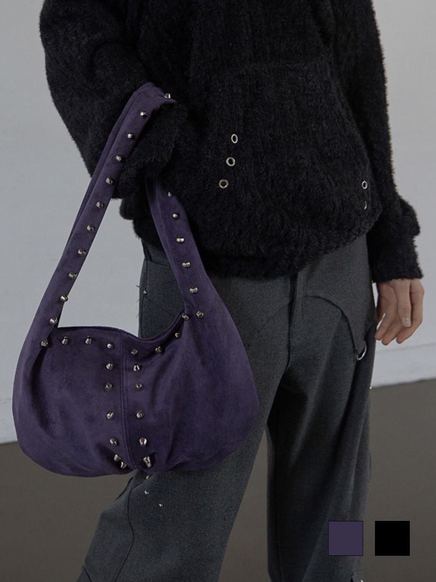 SETUP‐EXE】SUEDE STUDDED SHOULDER BAG / 【セットアップエグゼ