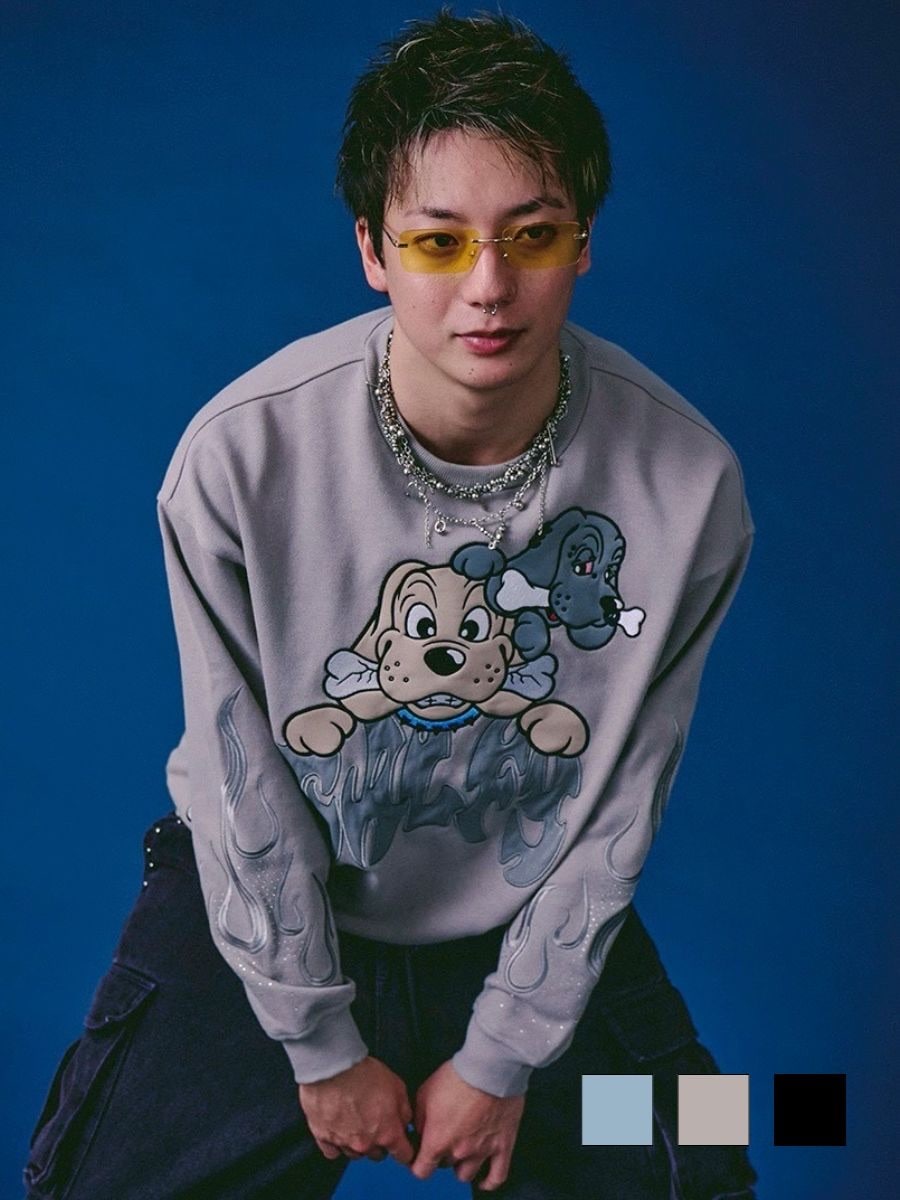 【GALFY】ファイヤーピカピカスウェット / 【ガルフィー】ファイヤーピカピカスウェット