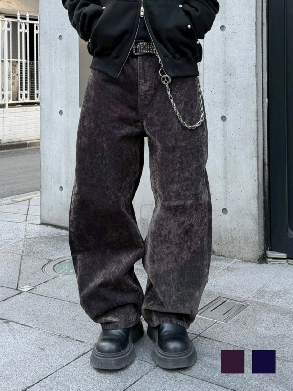 受注制【Chikashitsu +】velvet touch buggy denim pants