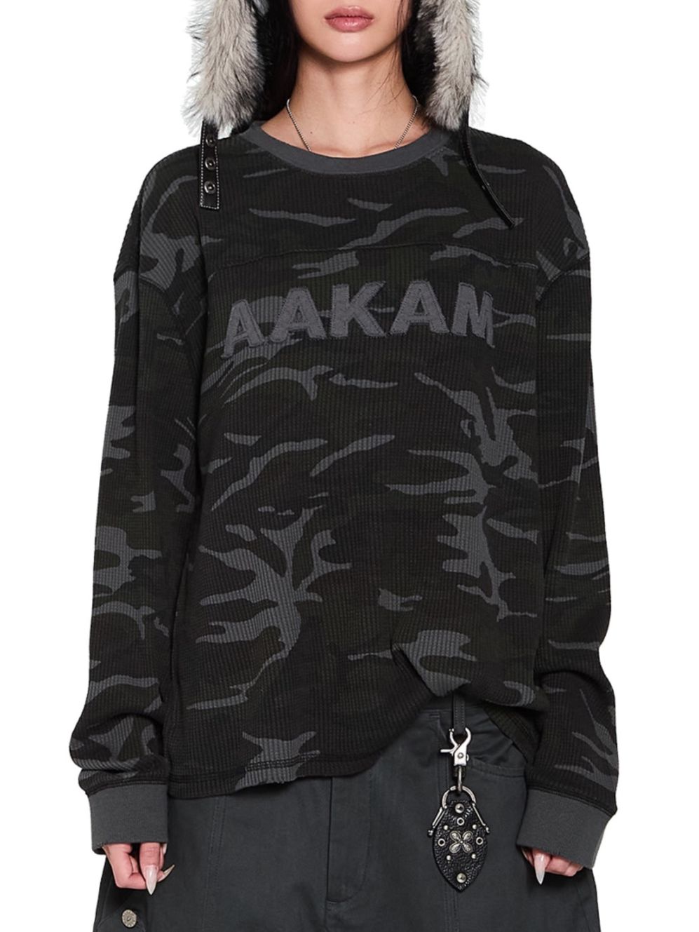 【AAKAM】Waffle Camouflage Long Sleeve