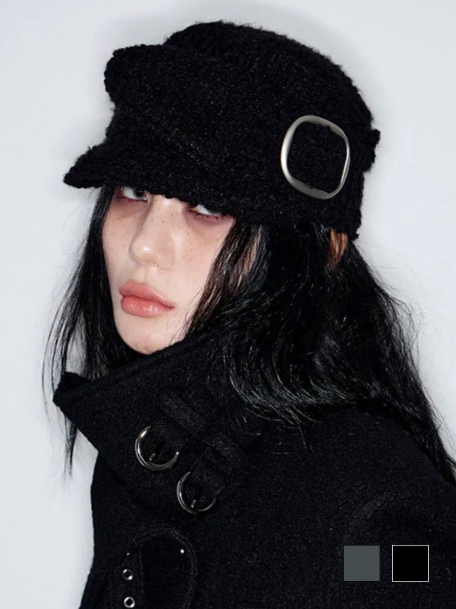 【NOT KNOWING】Buckle Bellboy Cap