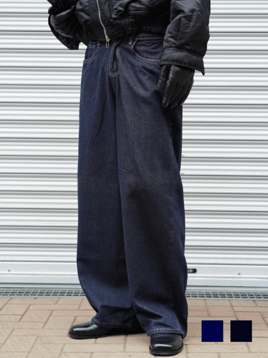 東京店WEB限定受注制【Chikashitsu +】balloon wide denim pants / 【チカシツプラス】バルーンワイドデニムパンツ (2color)