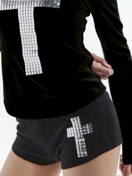 【KAIYA】silver cross short pants