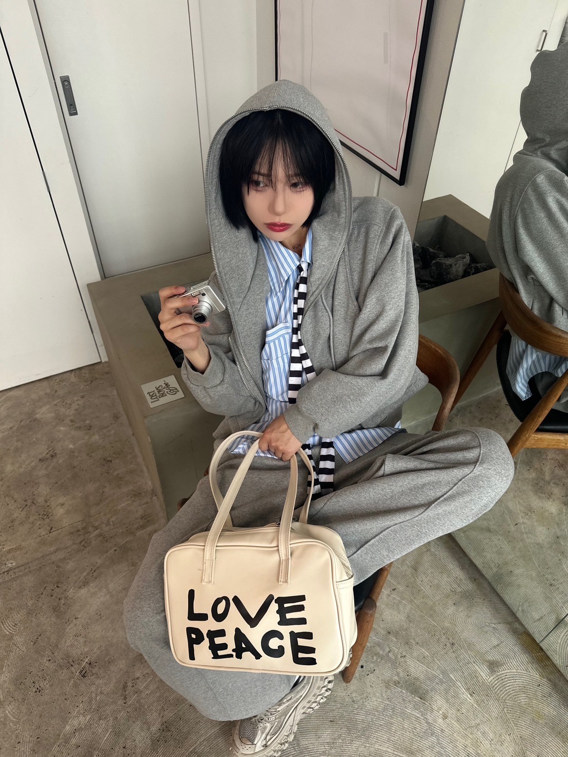 受注制【LUV CODE】center press sweat pants