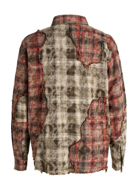 【The Boy Has No Patience】ECLIPSE OF BLOOD MOON PATCHWORK SHIRT