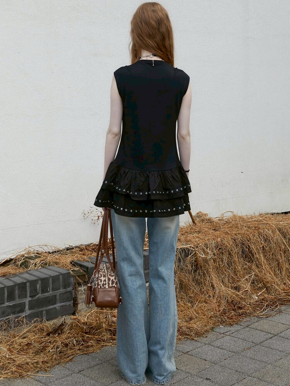 ワンピース NOTKNOWING Eyelet Sleeveless Tee OPS NOT KNOWING】Eyelet Sleeveless Tee OPS | OUR BRAND,NOT