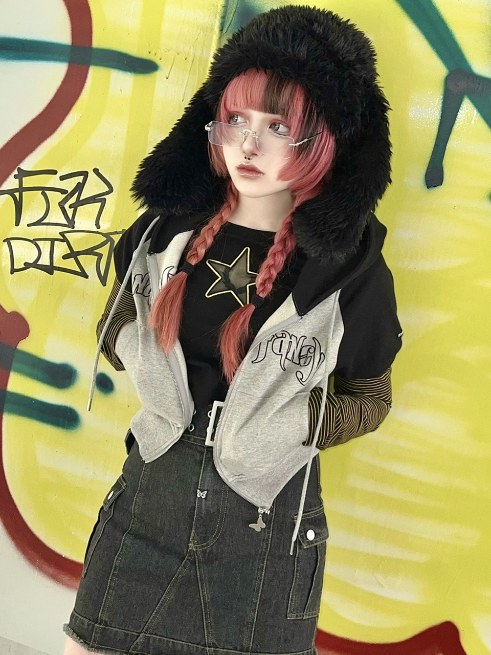 受注制【Never mind the XU】rabbit ear fur cap (2color)