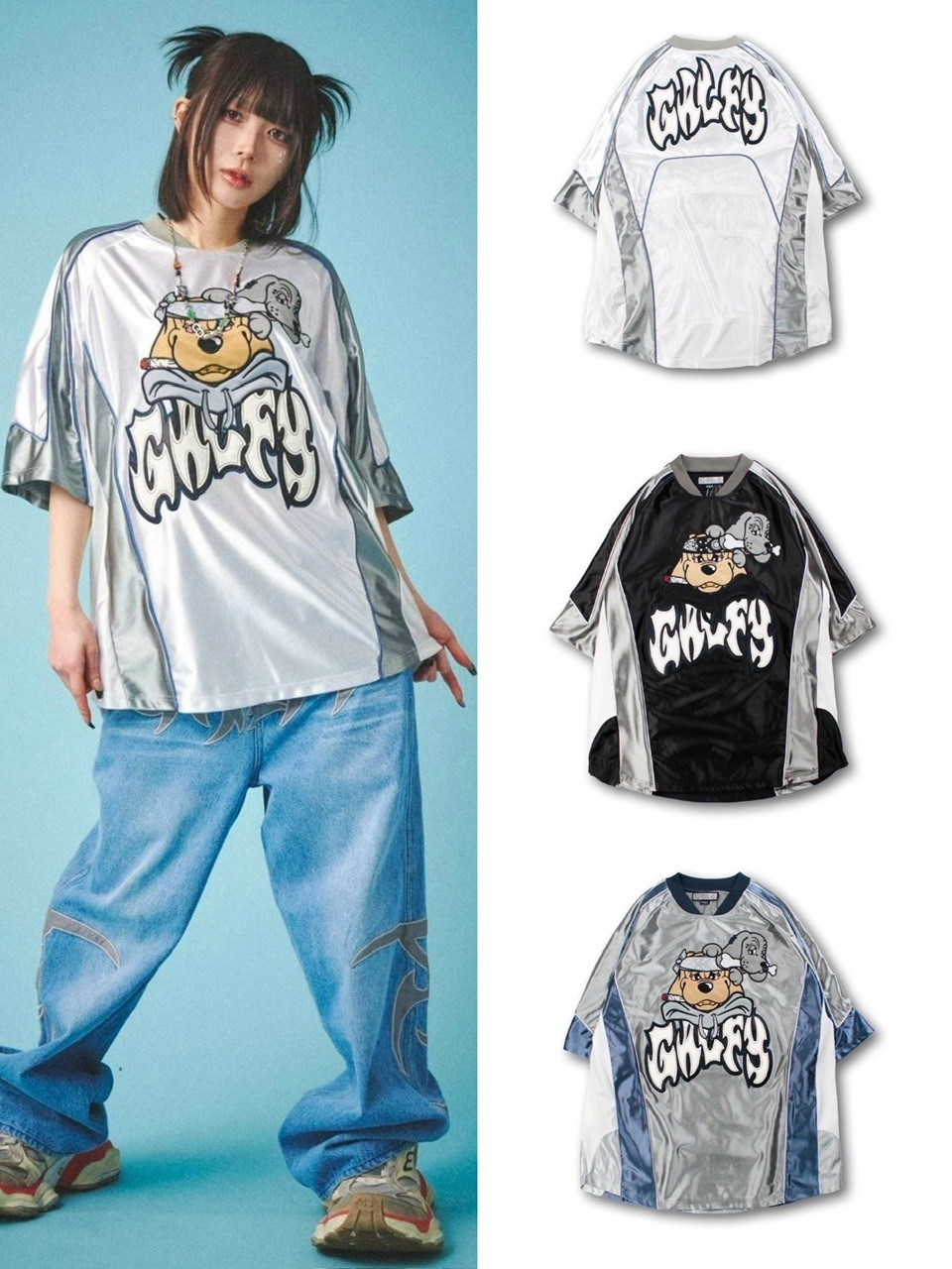 DUALISM × GALFY ダルメシアン クロップド Tシャツ 小型犬 DUALISM × GALFY(デュアリズム×ガルフィー) Tシャツ ブーメラン