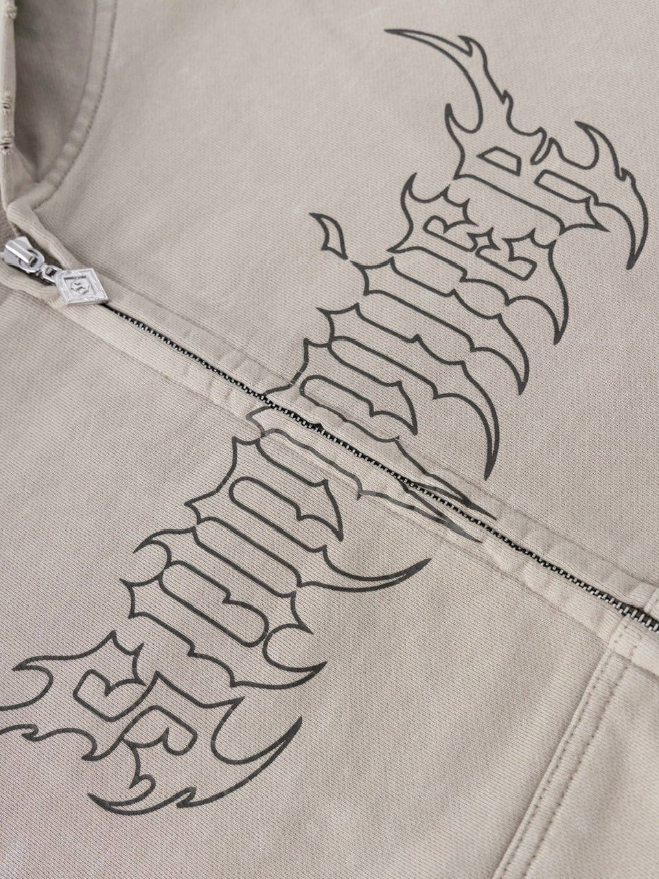 SUPPLIER】Fire Bones Layered Sleeve Zip Hoodie | OUR BRAND