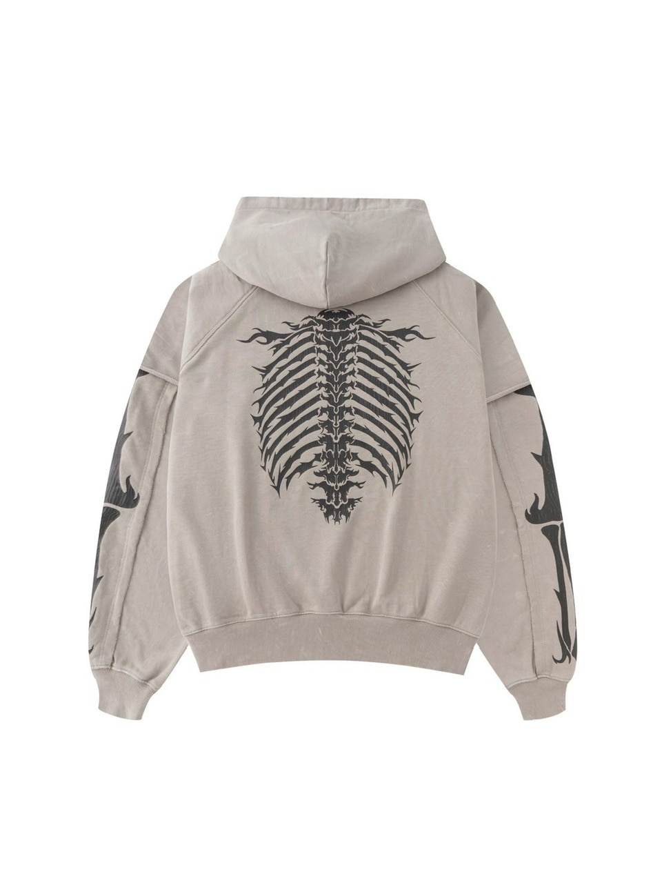 SUPPLIER】Fire Bones Layered Sleeve Zip Hoodie | OUR BRAND