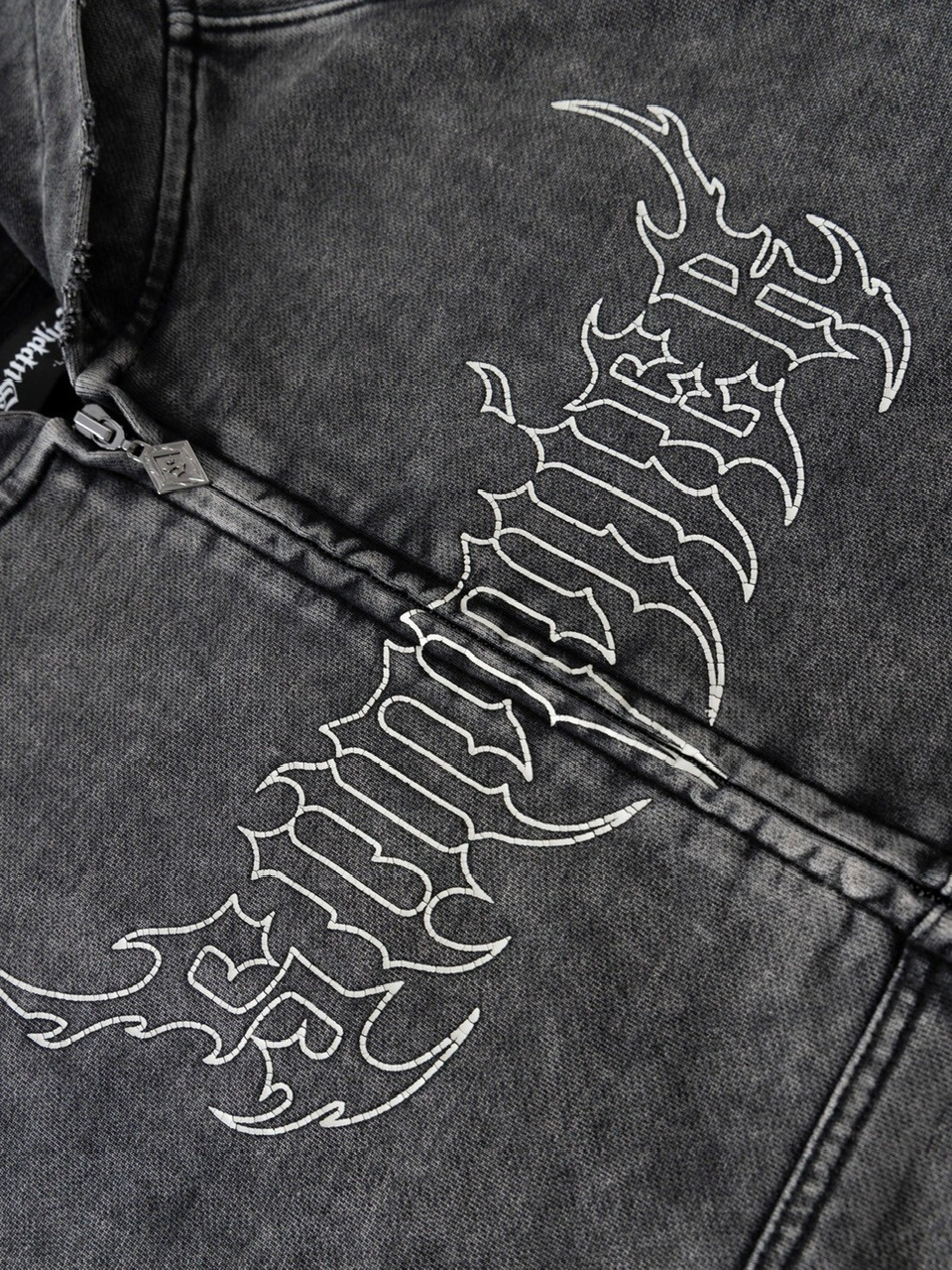 【SUPPLIER】Fire Bones Layered Sleeve Zip Hoodie