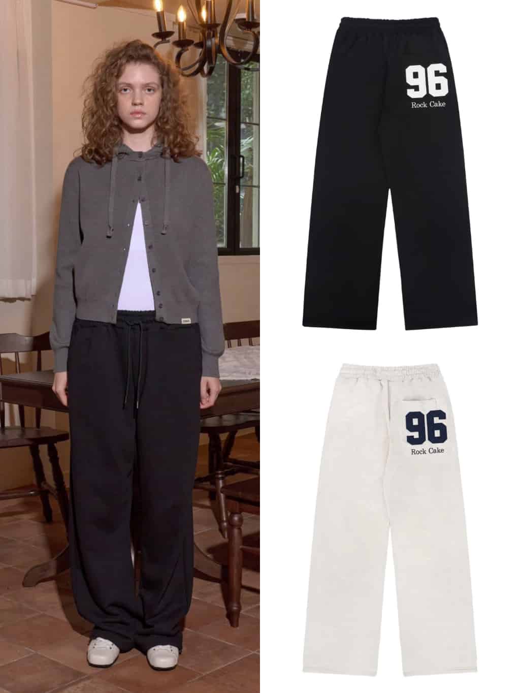 パンツ ROCKCAKE 96 Applique 2way Jogger Oatmeal RC24PT04230 ROCK CAKE】96 Applique 2way Jogger | OUR BRAND,ROCK CAKE