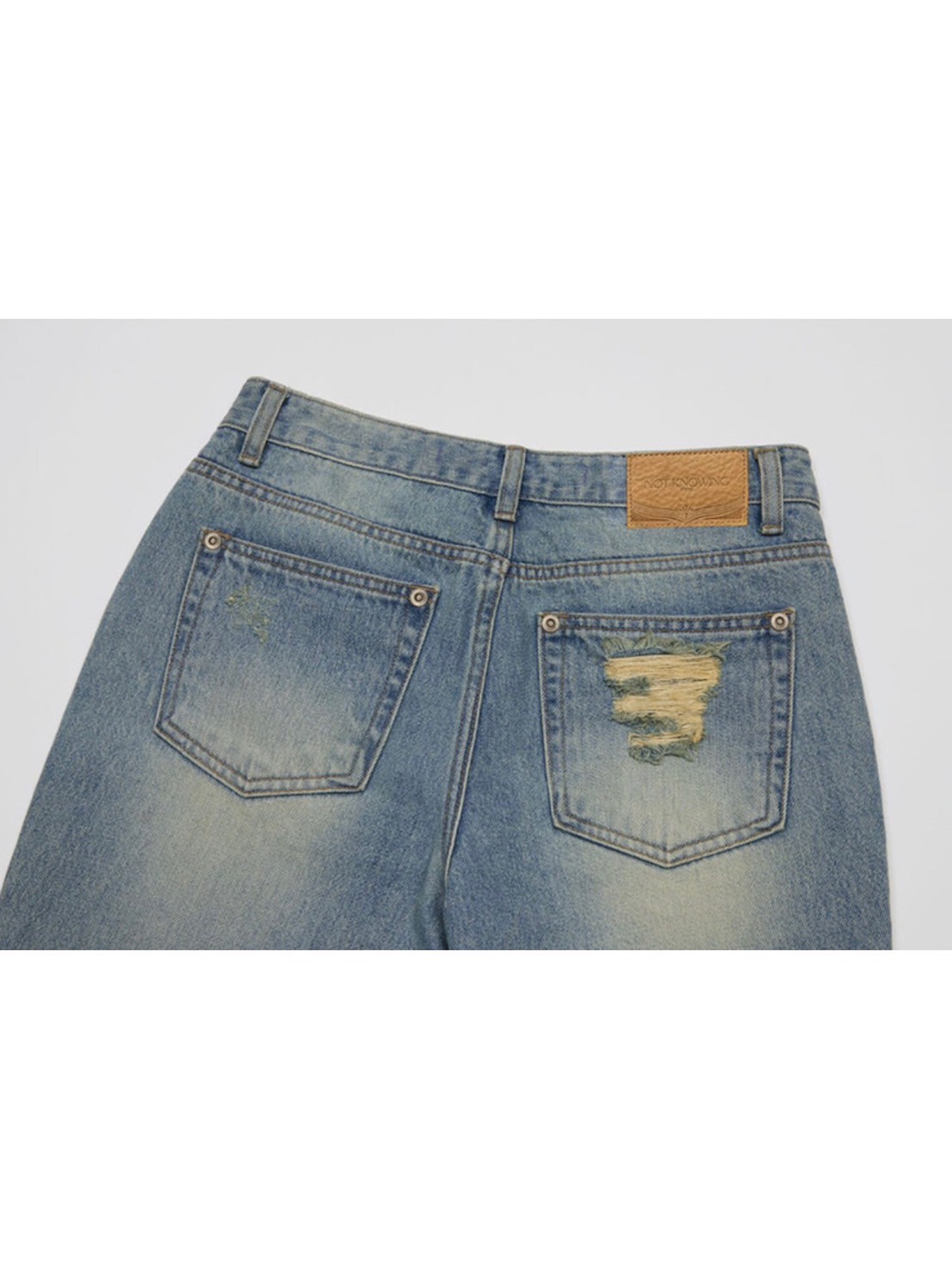 NOT KNOWING】Destroyed Flared Jean | OUR BRAND,NOT KNOWING