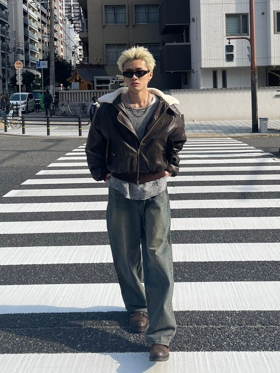 Chikashitsu +】leather bomber mustang jacket (2color) | OUR BRAND