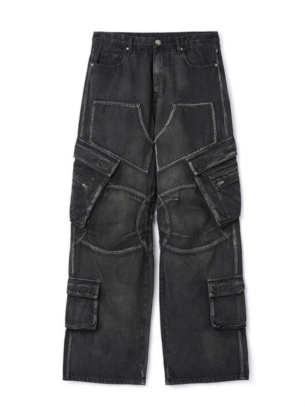 【DNSR】slash cargo denim pants