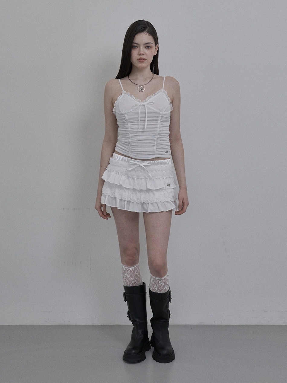 ★ SETUP-EXE★ TUTU MIX SKRIT PANTS WHITE 24SUMMER003 6/27再入荷【SETUP‐EXE】TUTU MIX SKRIT PANTS | OUR BRAND