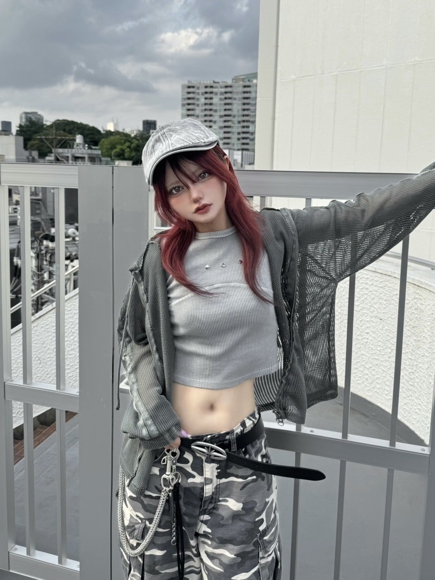 受注制【Never mind the XU】pigment rib crop tee (3color)