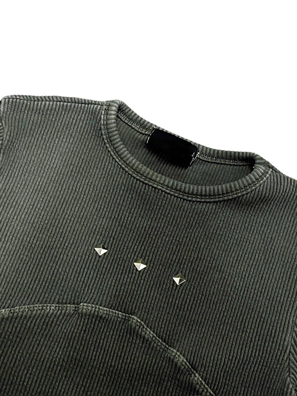 受注制【Never mind the XU】pigment rib crop tee (3color)