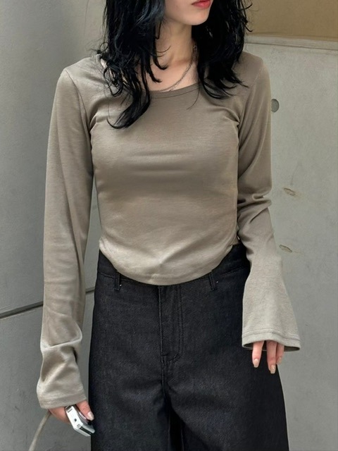受注制【oaks】roud hem long sleeve t-shirt (4color)