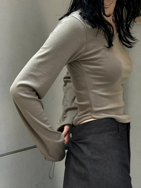 受注制【oaks】roud hem long sleeve t-shirt (4color)