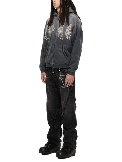 【The Boy Has No Patience】ECLIPSE OF BLOOD MOON RAIN STAINED HOODIE