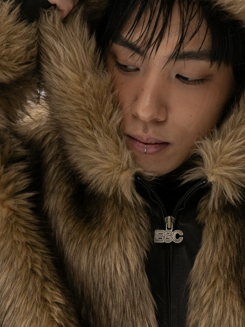 ESC STUDIO】oversize fur hooded jacket | OUR BRAND,ESC